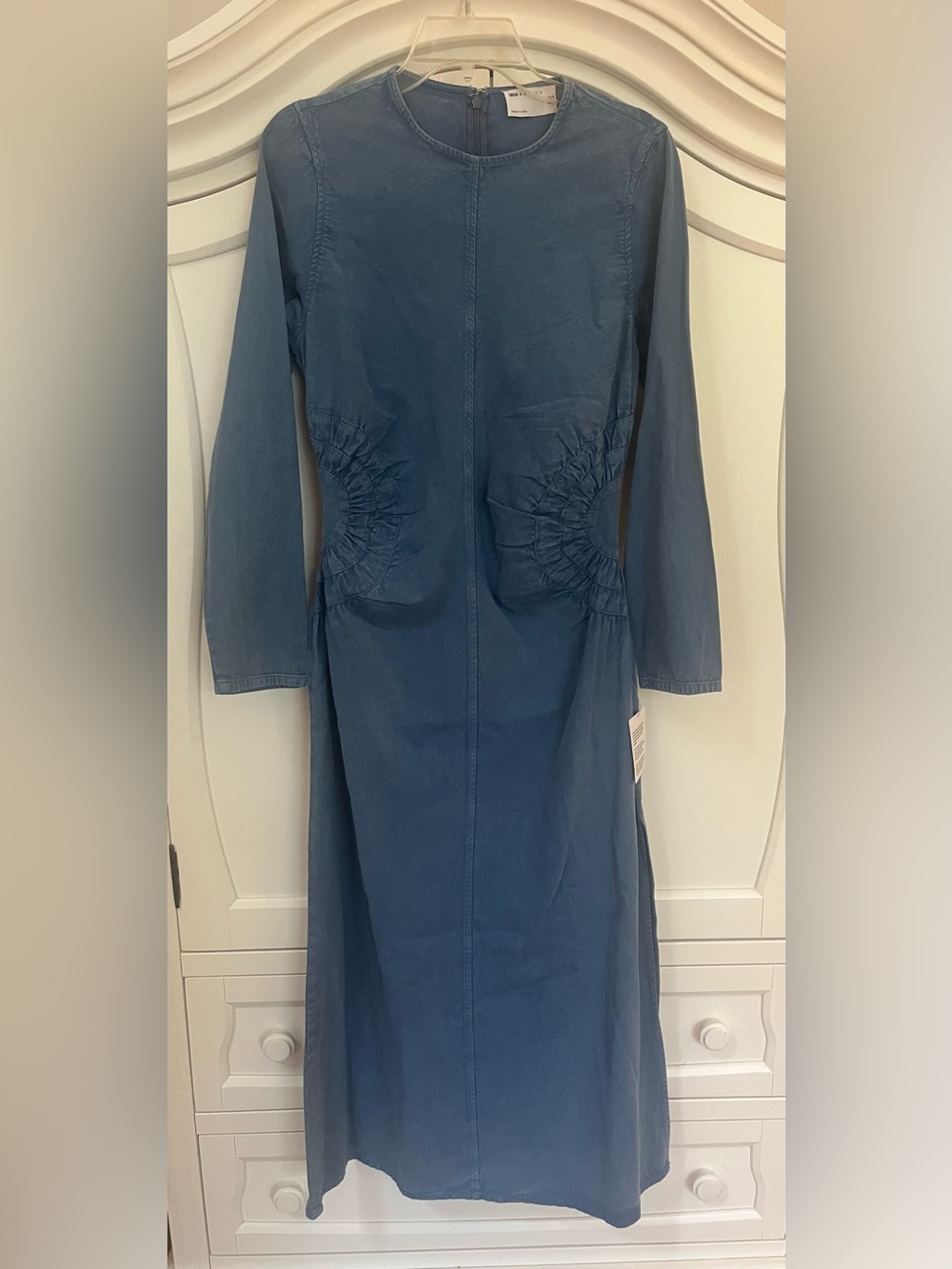 ASOS DESIGN acid washed denim twill midi dress size 10 NWT